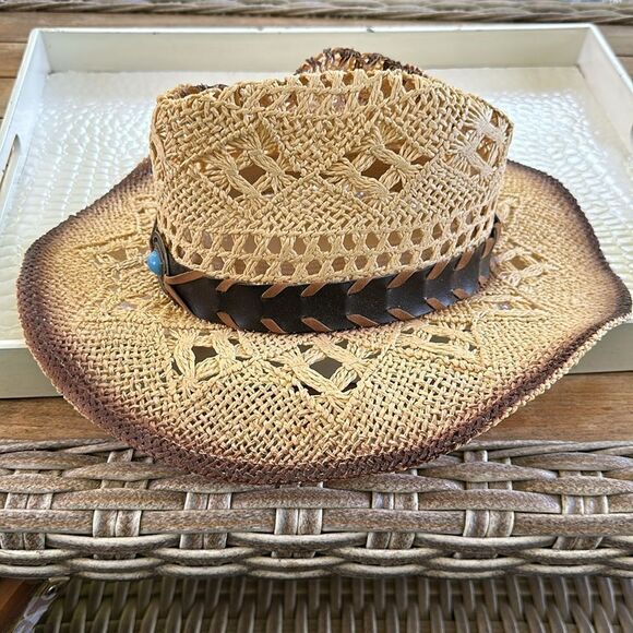 TOVOSO Straw Cowboy Hat for Women and Men with Shape-It Brim, O/S - Picture 3 of 7